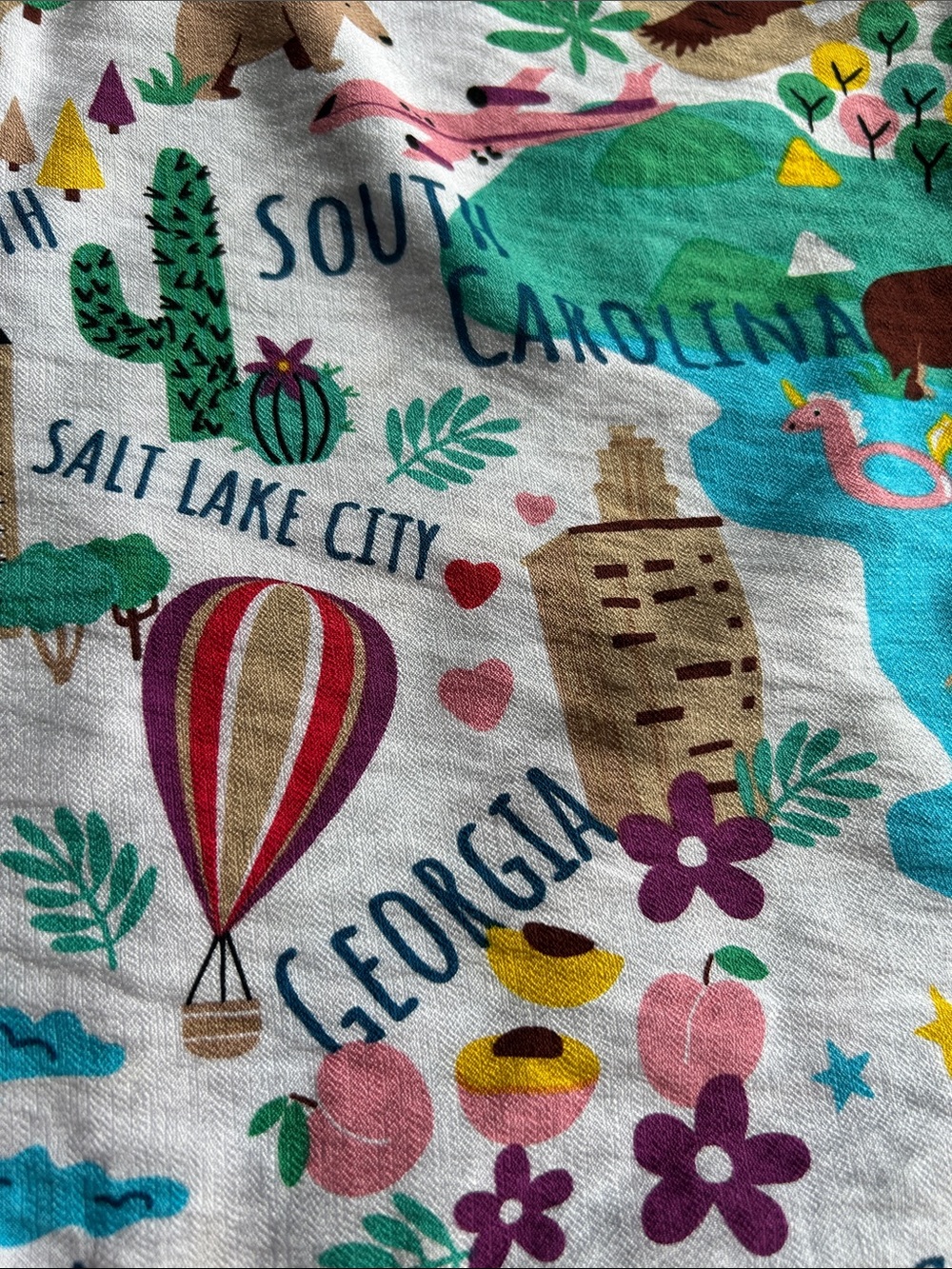 John Mark women’s Colorful USA State Map Button-Up Shirt - Picture 15 of 17